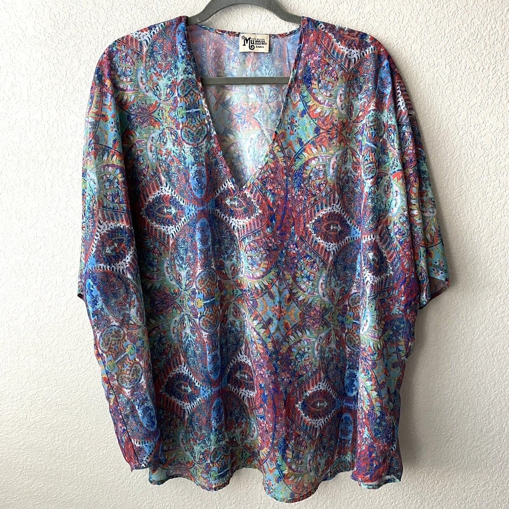 Show Me Your Mumu Womens Top Size Small Paisley Vneck Popover Sheer
